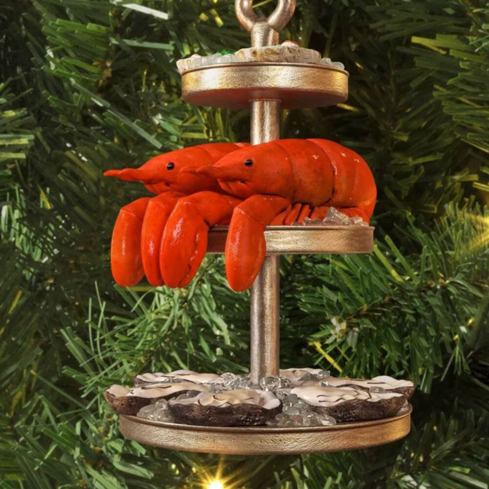 LOBSTER OYSTER Seafood Cocktail TOWER Christmas Ornament * NEW * Wondershop
